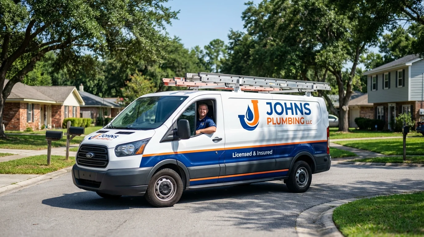Johns Plumbing LLC service van in South Bound Brook, NJ